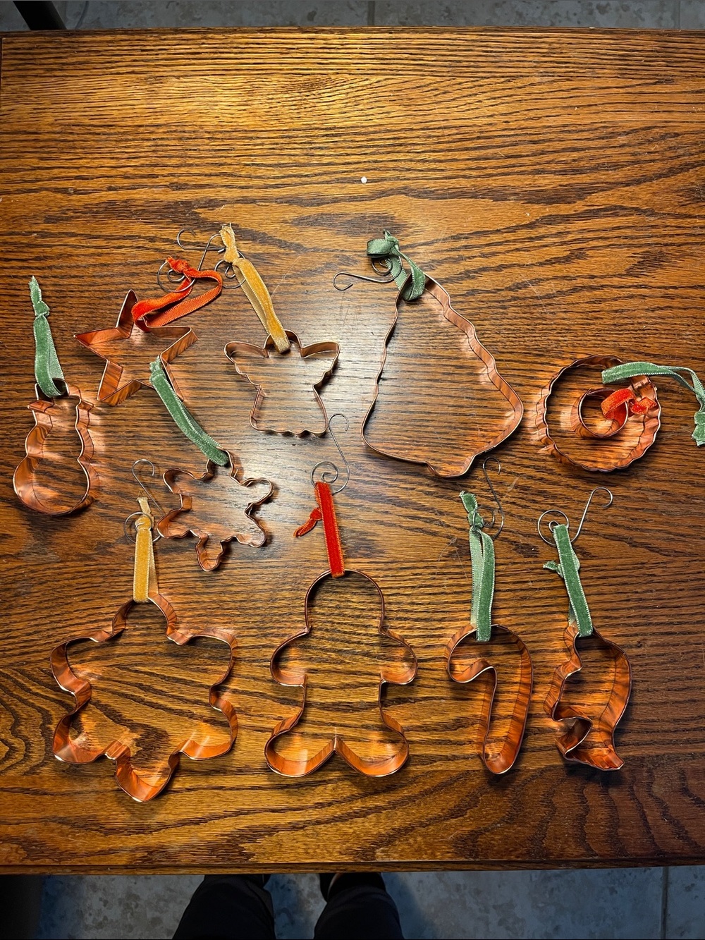 Copper Cookie Cutters.  Bake with them or hang them on your kitchen tree.